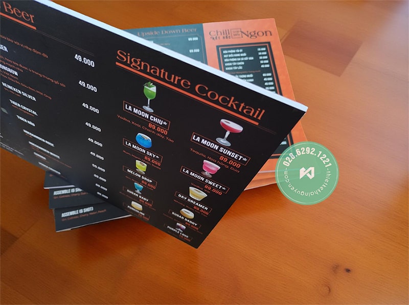 Thiết kế menu bồi formex nên làm một hoặc hai mặt