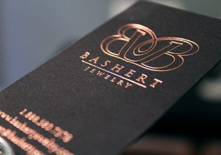 In card visit ép kim màu đồng