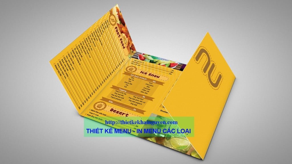 In menu khổ lớn gấp cửa sổ