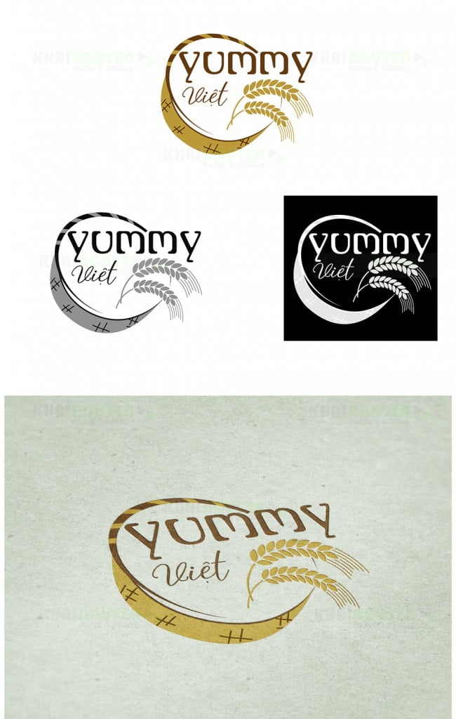 Mẫu thiết kế logo nhà hàng Yummy Việt
