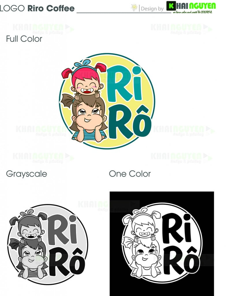 Mẫu thiết kế logo trà sữa Rirô