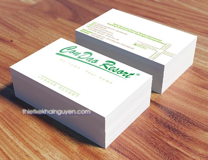 Mẫu name card resort thiết kế theo dạng dập nổi
