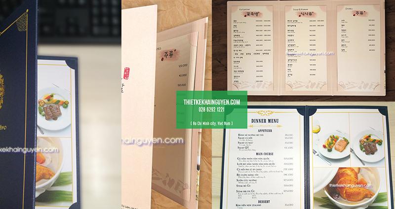 Menu bìa bồi nẹp góc cực đẹp tại hcm