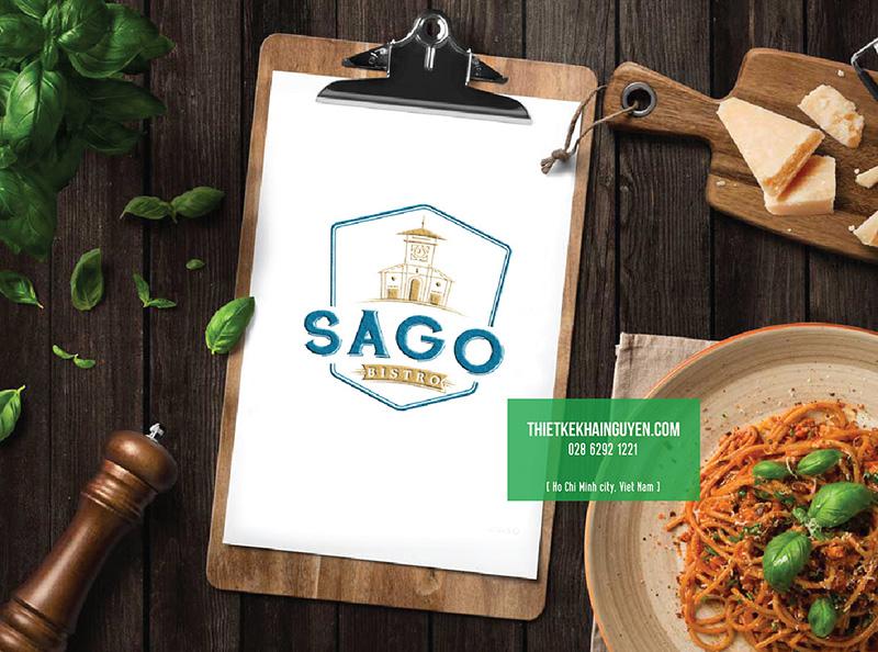 Logo SagoBistro - logo kết chữ sáng tạo và hình tượng