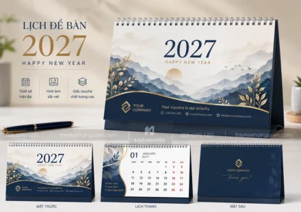 Mẫu thiết kế lịch để bàn đẹp cho công ty | cá nhân 2027