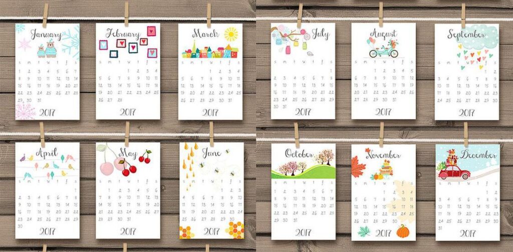 Mẫu thiết kế lịch để bàn có sẵn