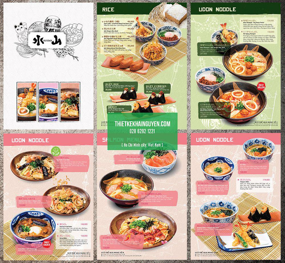 Mẫu menu nhà hàng Nhật SuiZan