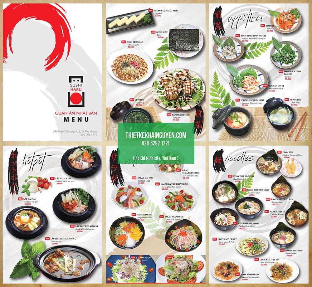 Mẫu thiết kế menu nhà hàng Nhật HARU