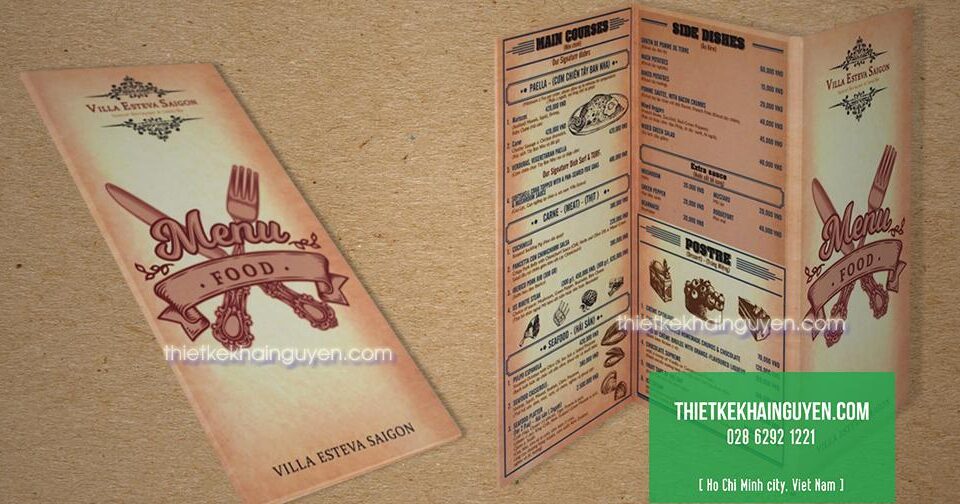 Làm menu một tờ giá rẻ tphcm