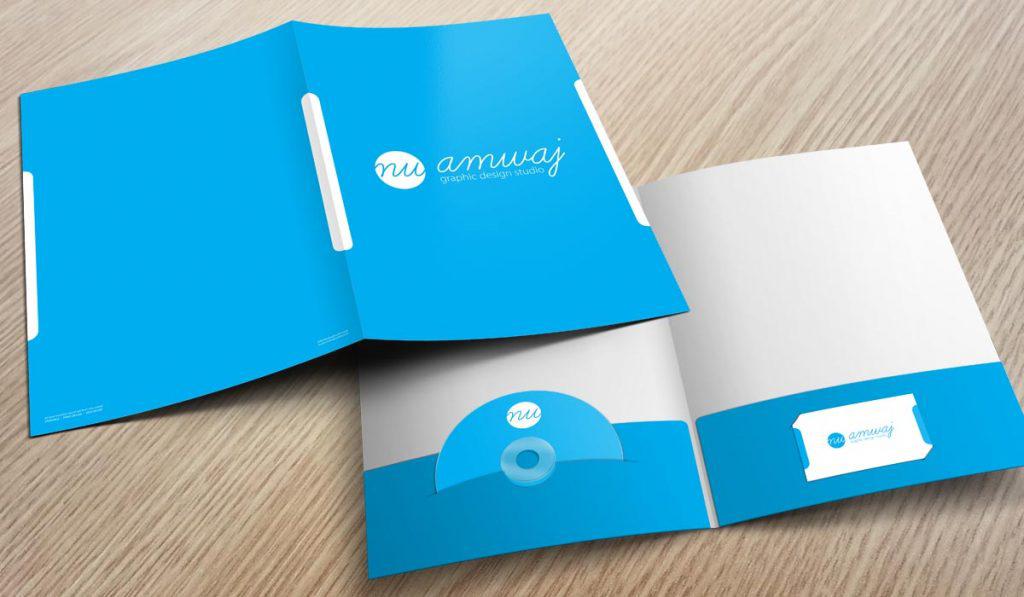 Folder 2 tay gấp đựng CD và card visit