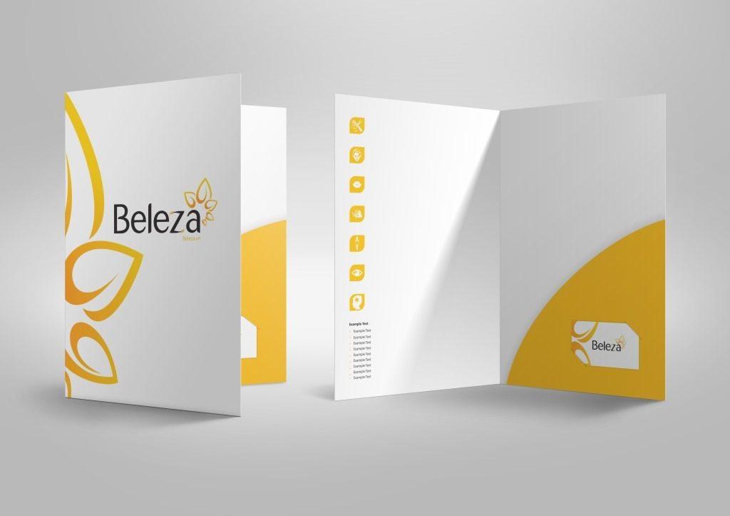 Thiết kế kẹp file với tai gấp tam giác kèm card visit