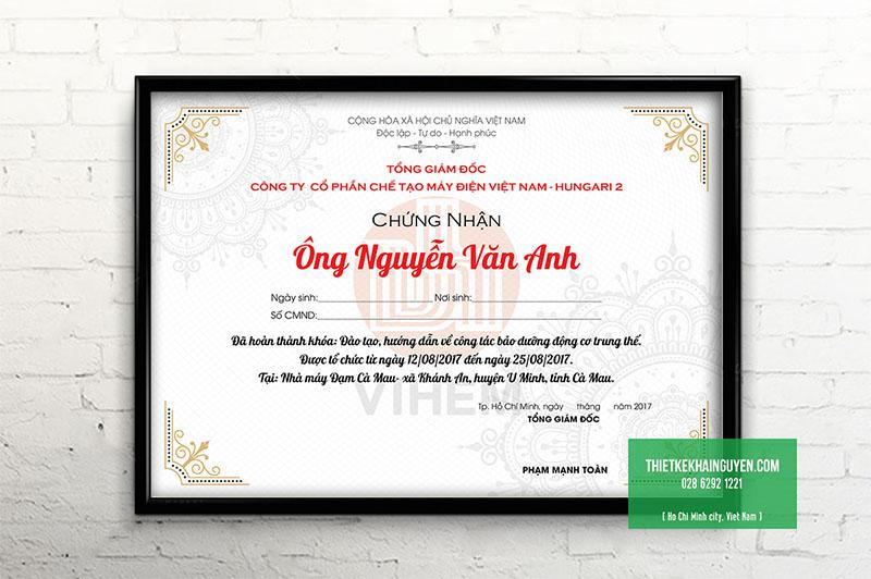 Trên giấy chứng nhận nên viết những nội dung gì?