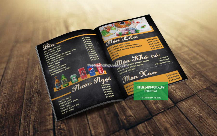 Thiết kế menu quán ăn sẽ khoa học hơn nếu bạn chọn màu tối