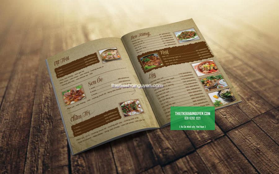 Mẫu menu quán ăn với các món độc đáo