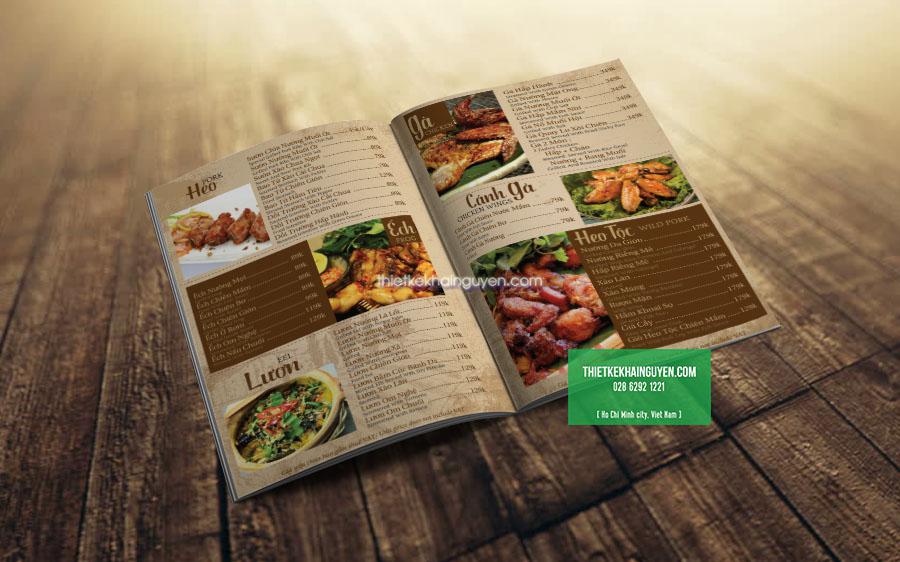 Mẫu thiết kế menu quán ăn A4