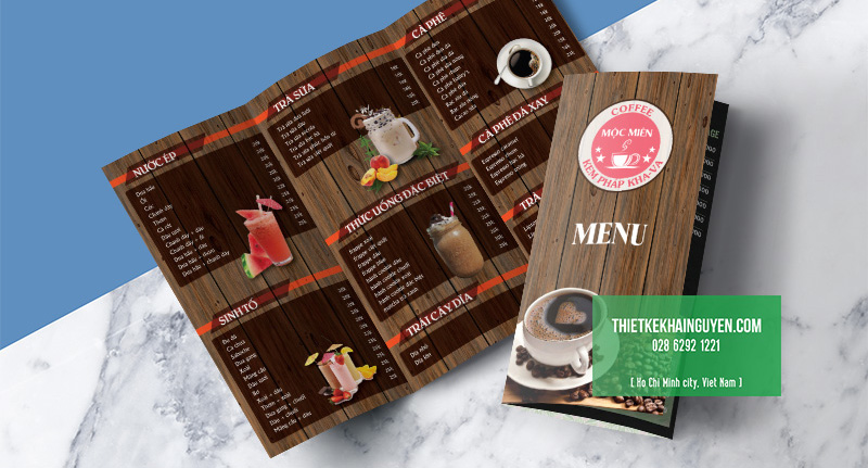 Thiết kế menu take away cho quán cafe