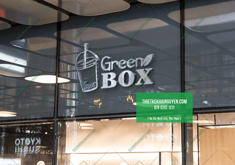Mẫu logo quán trà sữa GREEN BOX