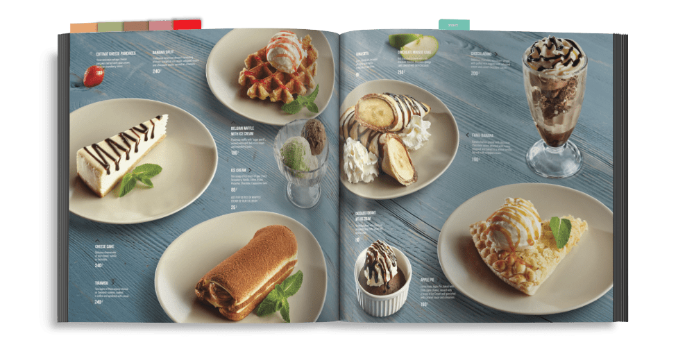 Thiết kế menu đẹp cho nhà hàng - menu đồ ngọt