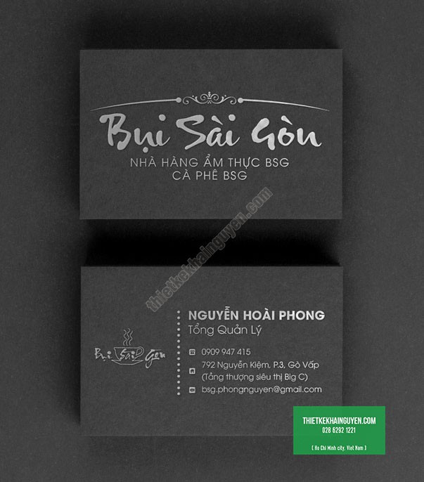 Card ép kim đẹp cho nhà hàng Bụi Sài Gòn