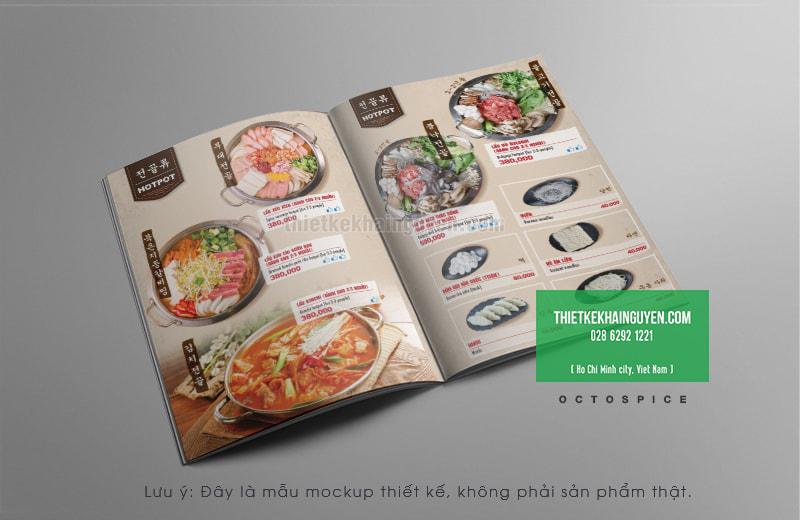 Thiết kế menu nhà hàng Hàn Quốc