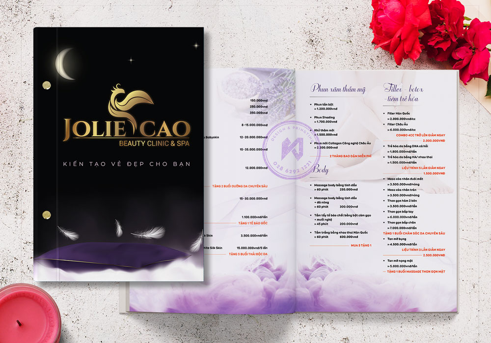 Thiết kế menu Beauty Clinic Spa - Jolie Cao