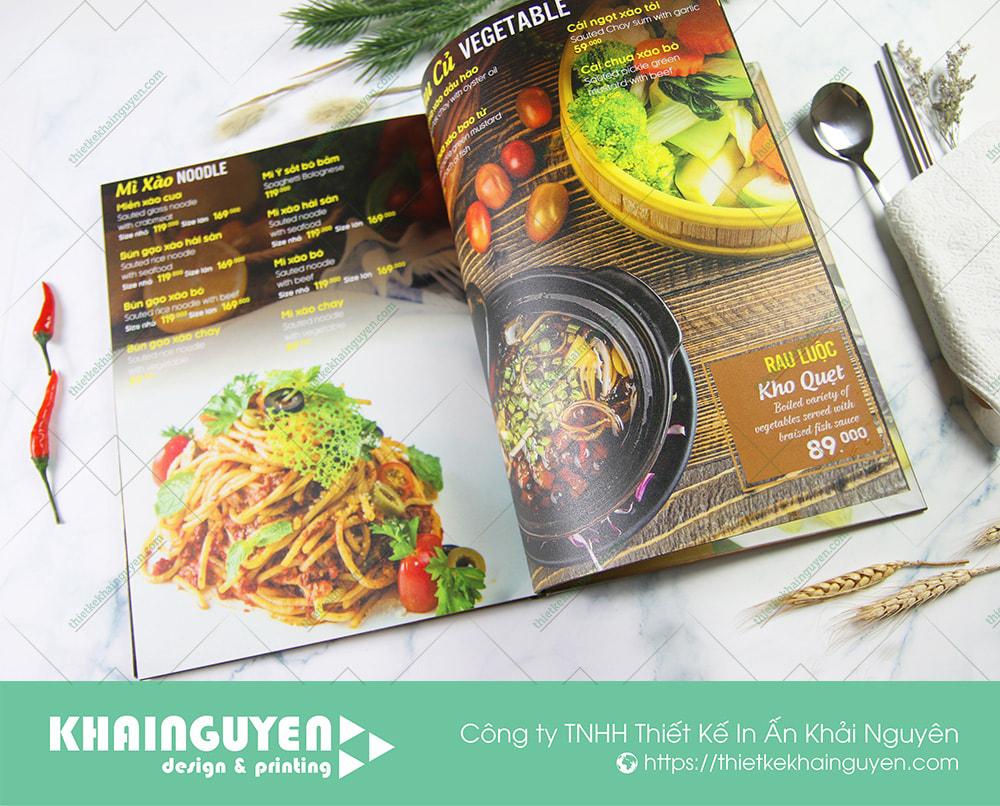 Menu kháng nước cực tốt với ruột bồi gập mép