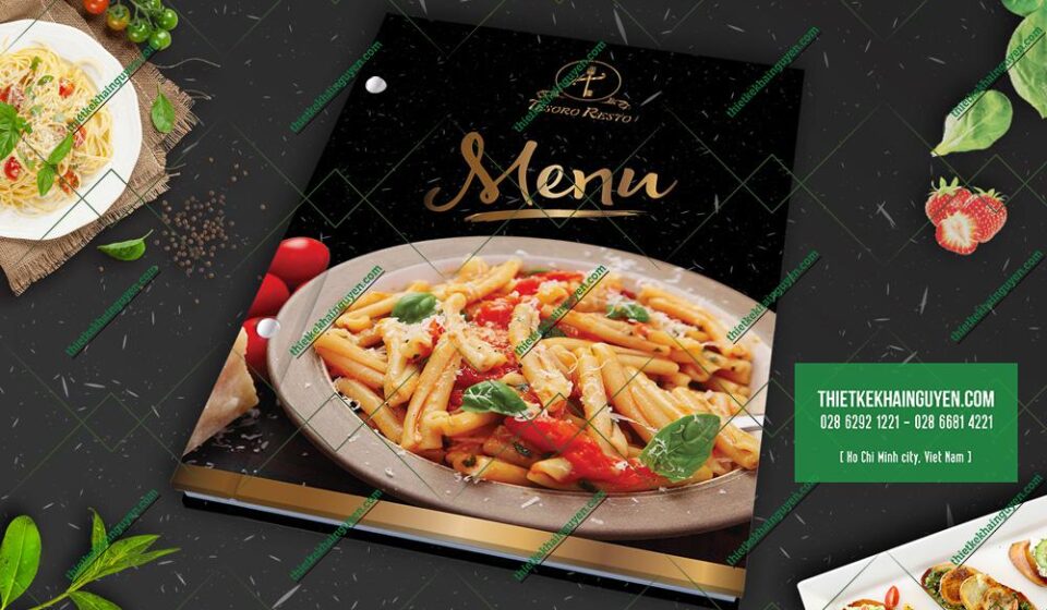 Thiết kế & in menu nhà hàng Âu Tesoro