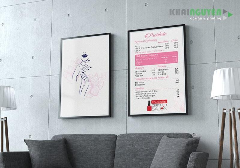 Nagel Menu Vietnam im schwarz-goldenen Luxury-Stil für professionelle Nagelstudio Preisliste