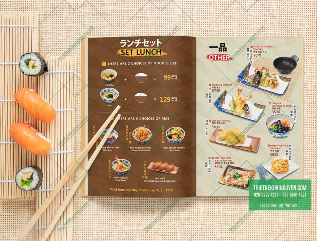Mẫu thiết kế in ấn menu Nhật Bản ZuiZan