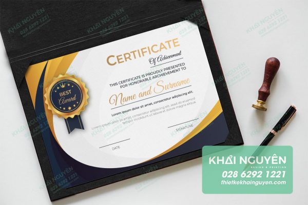 Certificate - mẫu thiết kế bằng khen hiện đại