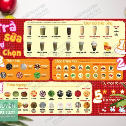 Mẫu thiết kế menu tiệm trà sữa đầy đủ các loại Thiết kế menu trà sữa tự chọn