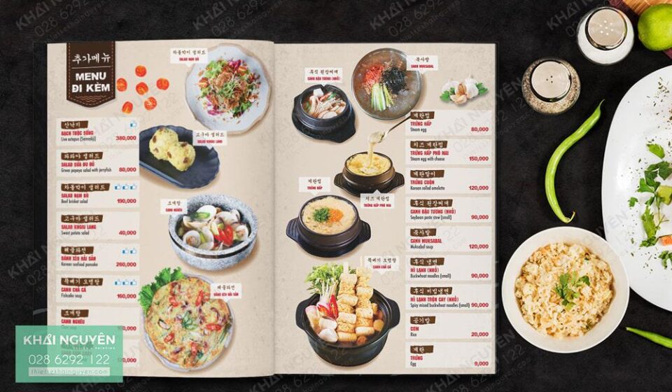 Thiết kế menu thực đơn nhà hàng đẹp