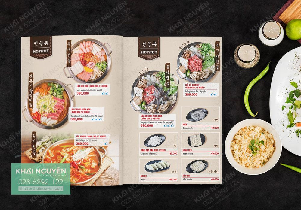 Thiết kế menu Hàn - Menu BBQ Octospice