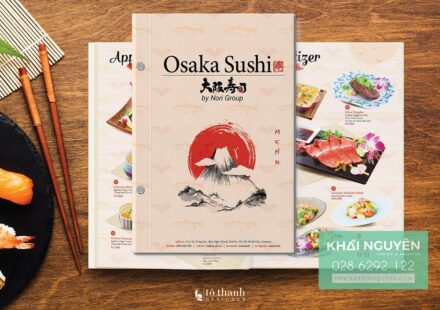 Thiết kế và in menu nhà hàng Nhật OSAKA Sushi