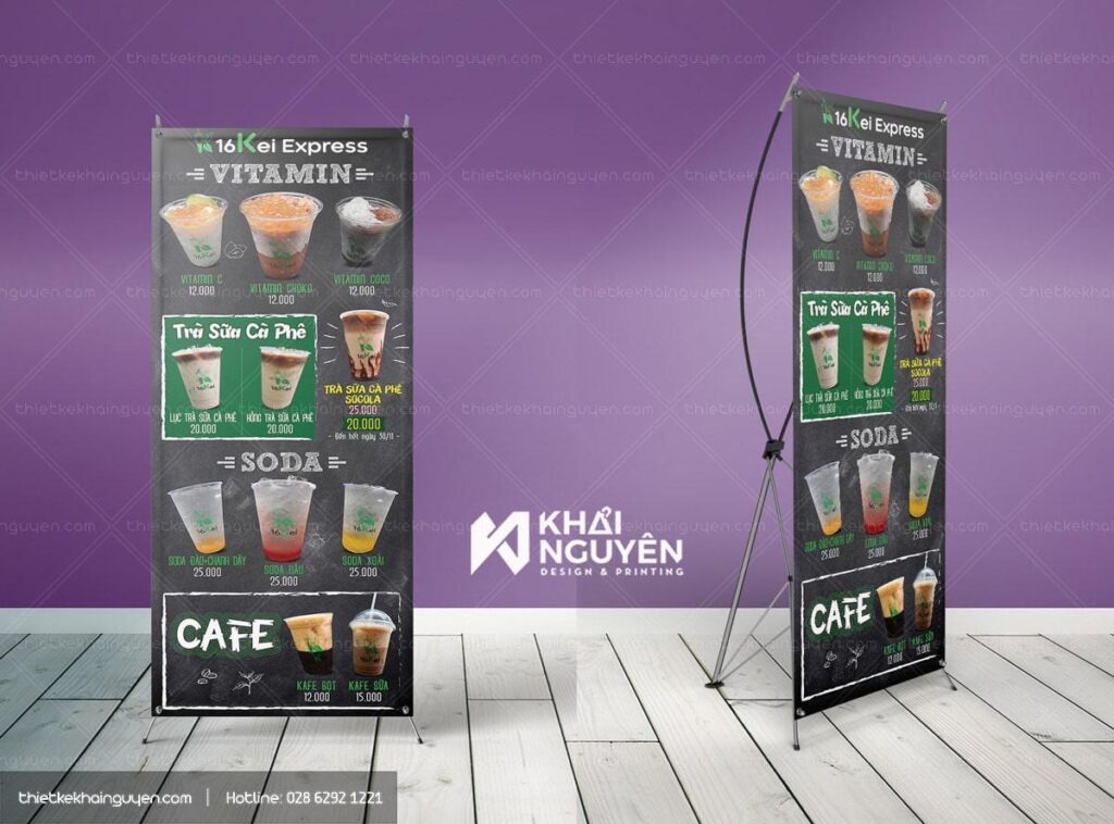 standee chu x tra sua min