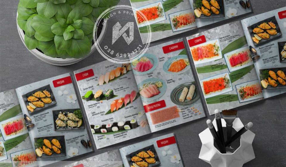 Thiết kế menu nhà hàng Nhật