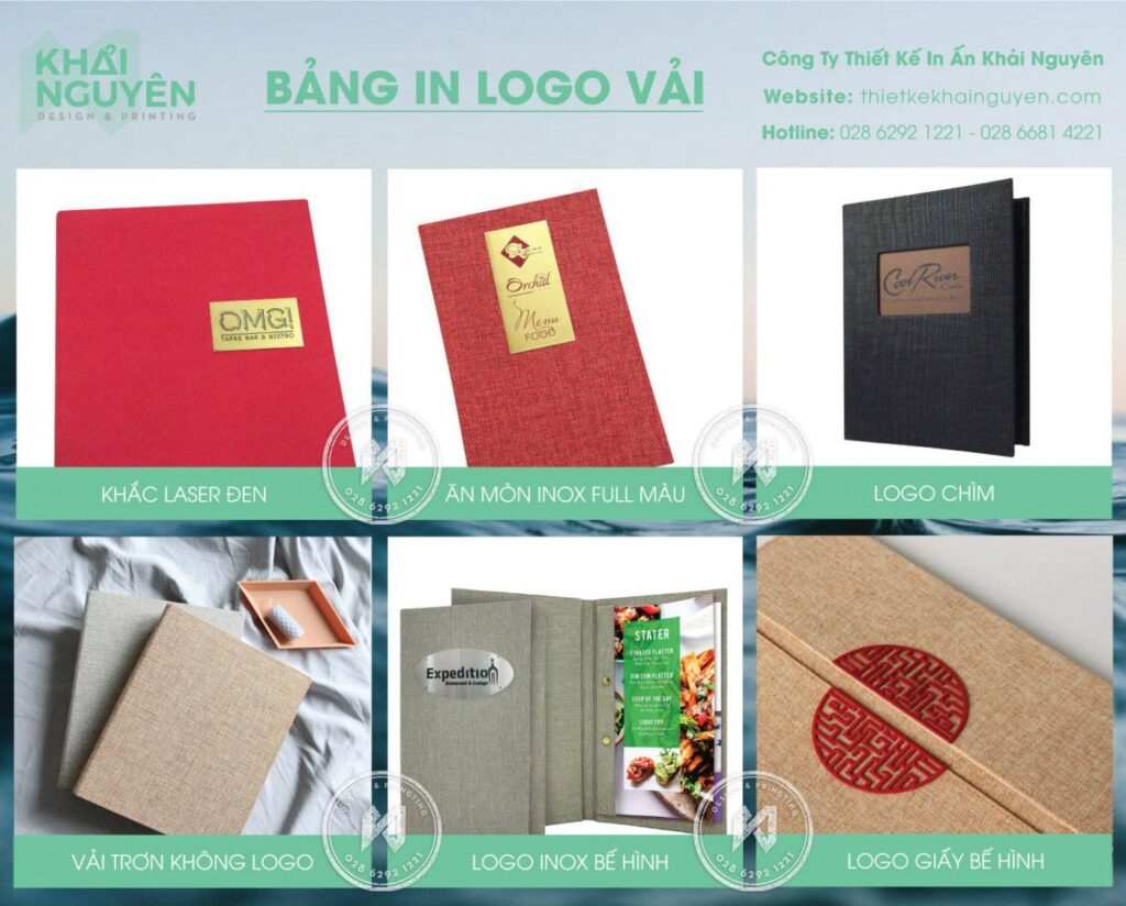 Cách in logo lên bìa menu vải
