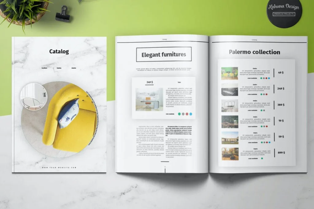 Thiết kế catalogue tông màu trắng