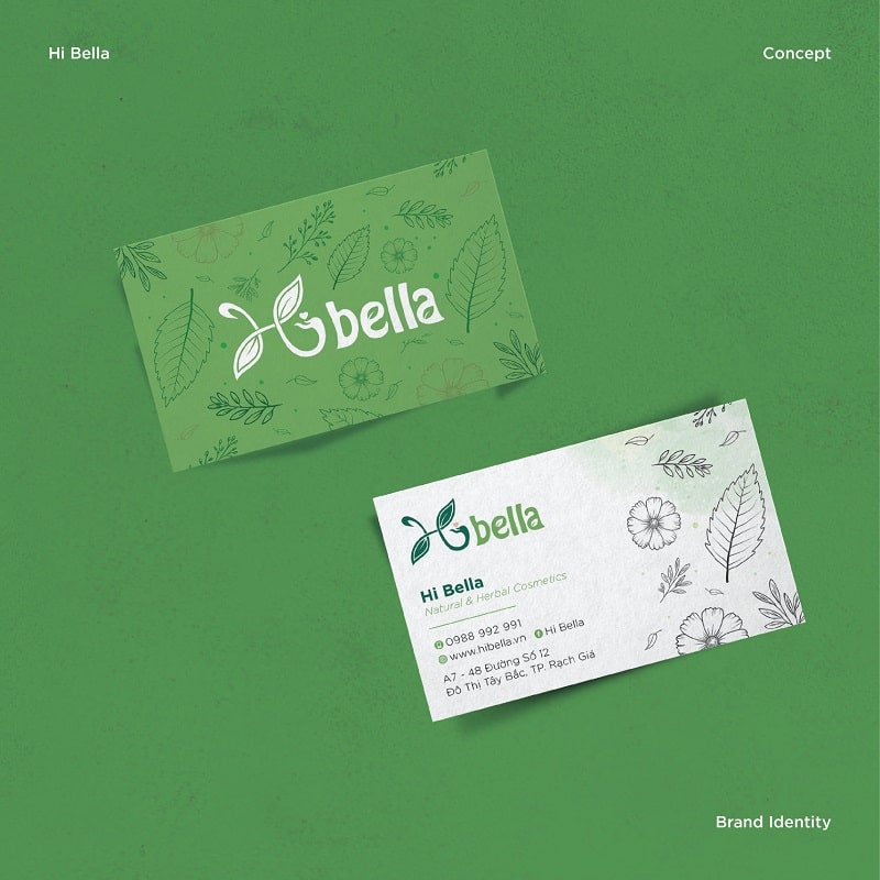 Mẫu thiết kế card visit cho shop Hi Bella