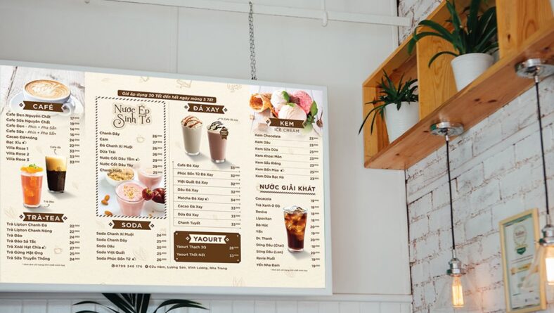 Mẫu menu bảng cho quán cafe