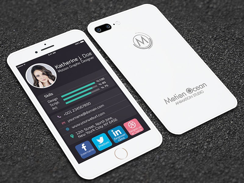 Mẫu thiết kế card visit Iphone với logo Edit