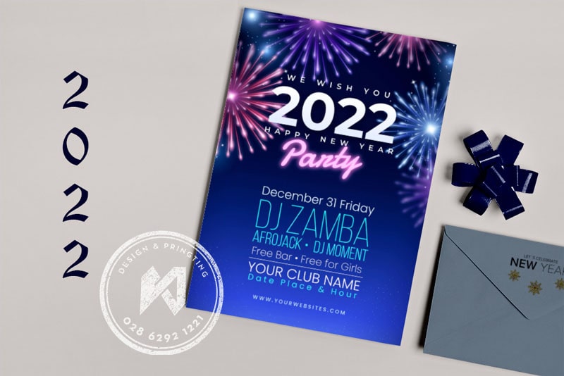 Thiệp mời dự tiệc năm mới 2022