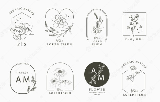 Mẫu thiết kế logo hoa cỏ cổ điển