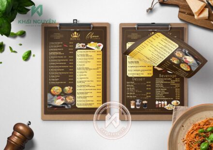 Thiết kế menu nhà hàng Lunch Royal