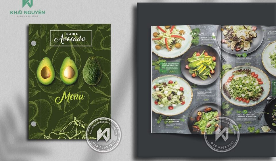 Thiết kế bìa menu chay nhà hàng nước ngoài