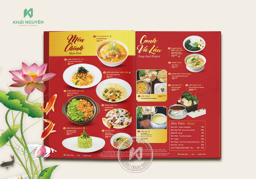 Mẫu thiết kế menu chay của nhà hàng Chay An