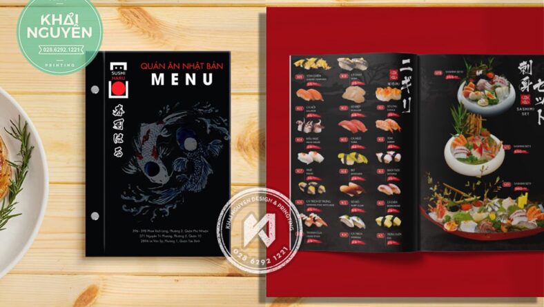 Thiết kế menu nhà hàng Nhật Sushi Haru