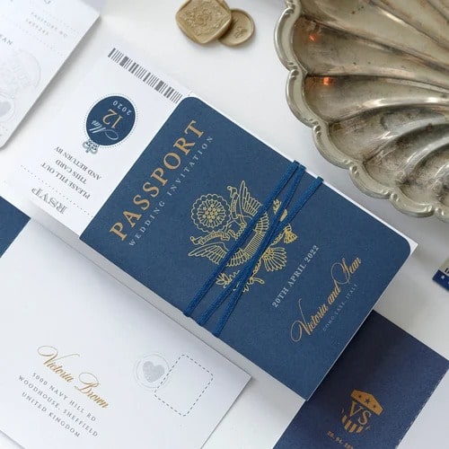 Mẫu thiết kế & in thiệp mời kiểu Passport