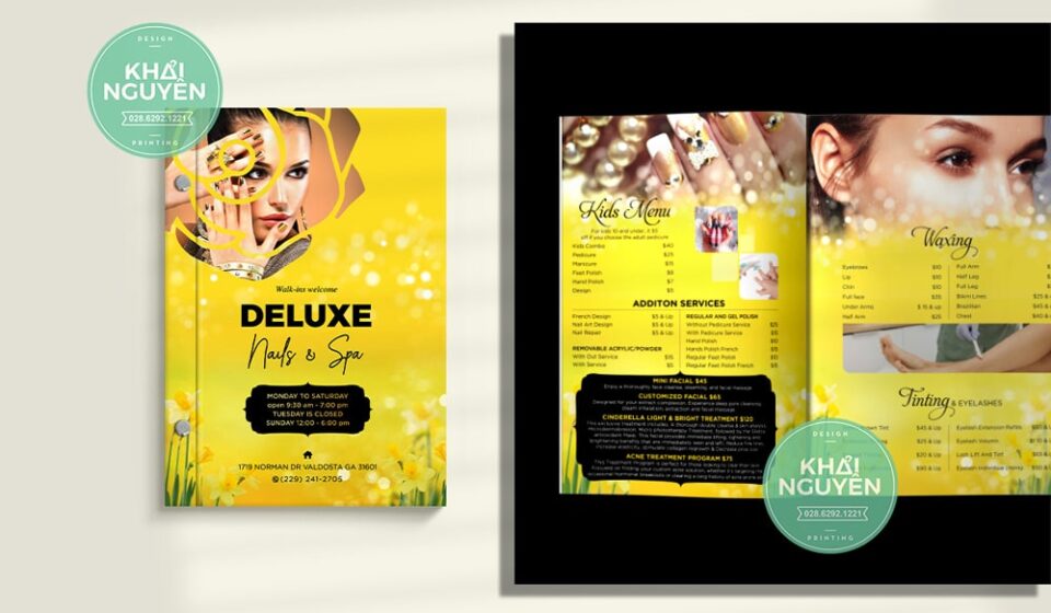 Deluxe Nails Spa - Menu bìa cứng