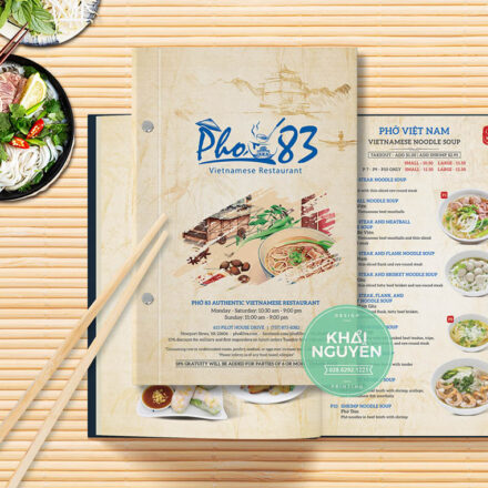 Menu nhà hàng Phở nổi tiếng